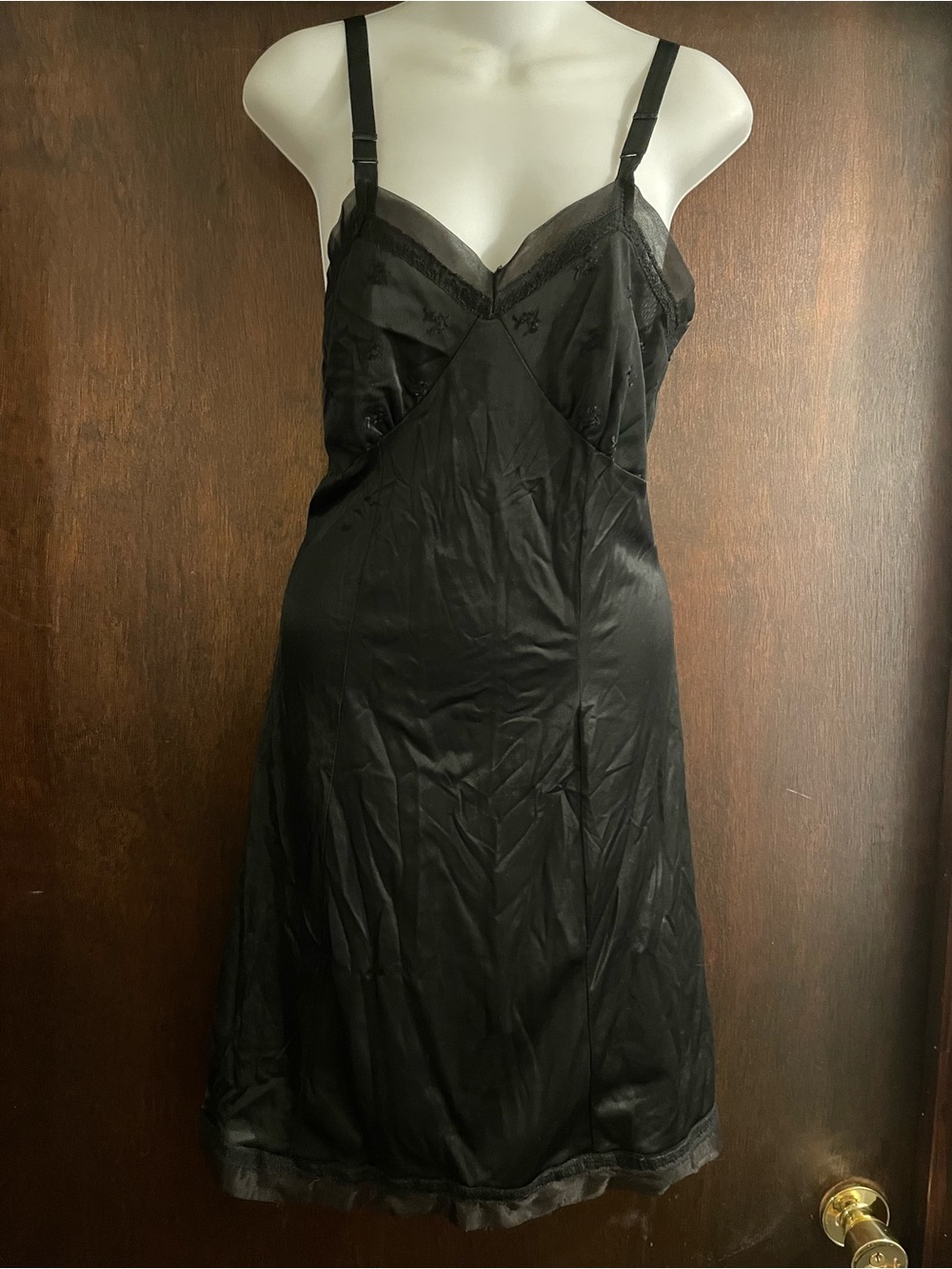 Philmaid Brand Women's size 32 Vintage Black Full Slip Lace 100% Nylon